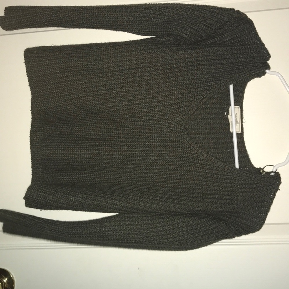 Army green knit sweater